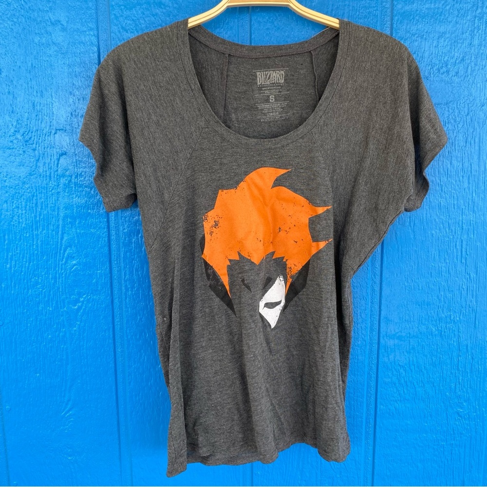 Blizzard T Shirt Womens Small Dark Gray Short Sleeve Graphic Tee Healer